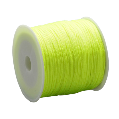 1mm neon green fluorescent nylon cord; bright heat-sealable thread for bold accessories and neon macrame projects