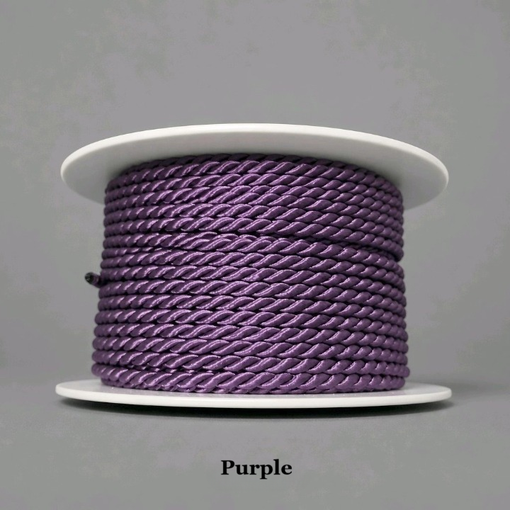 dark purple 3.5mm twisted viscose cord for creative soutache embroidery and accessory design