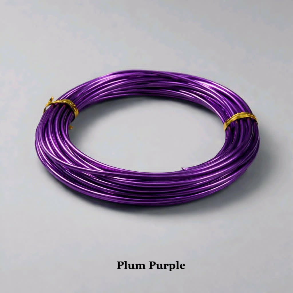 2mm plum purple aluminium wire, rich deep purple 12 gauge metallic craft wire for wire wrapping and bonsai training