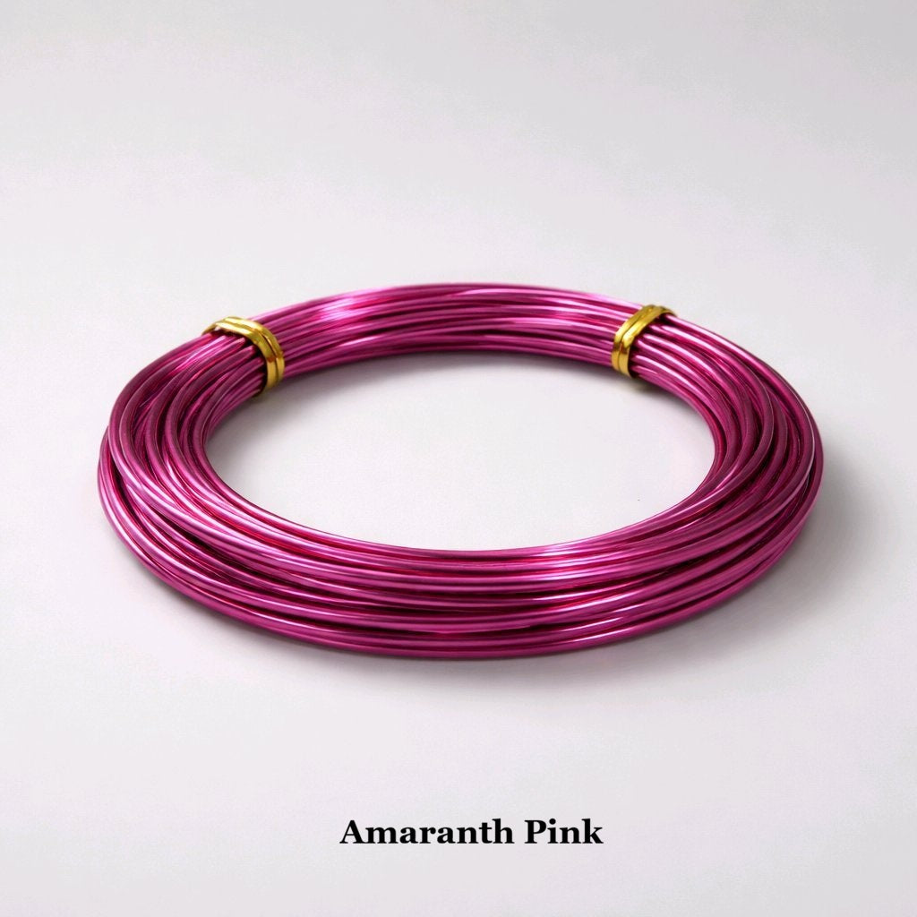 2mm amaranth pink aluminium wire, vibrant dark pink 12 gauge crafting wire for floral designs