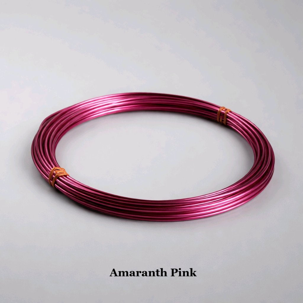 Deep amaranth pink 1mm aluminium wire, bold 18 gauge anodized craft wire for statement jewellery making