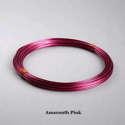 Deep amaranth pink 1mm aluminium wire, bold 18 gauge anodized craft wire for statement jewellery making