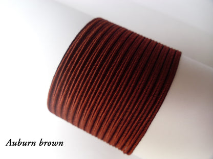 Auburn brown soutache cord, reddish-brown 3mm trim for autumn-themed bead embroidery and accessories