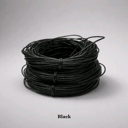 1mm black waxed cotton cord; essential black polished beading thread for chokers, sliding knots, and professional jewellery design