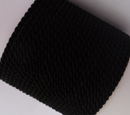 2mm black twisted cord; classic black braided rope for soutache embroidery, jewelry cord, and professional garment trim