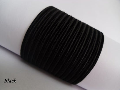Jet black soutache braid, 3mm 100% viscose cord for classic statement jewellery and professional garment frogging