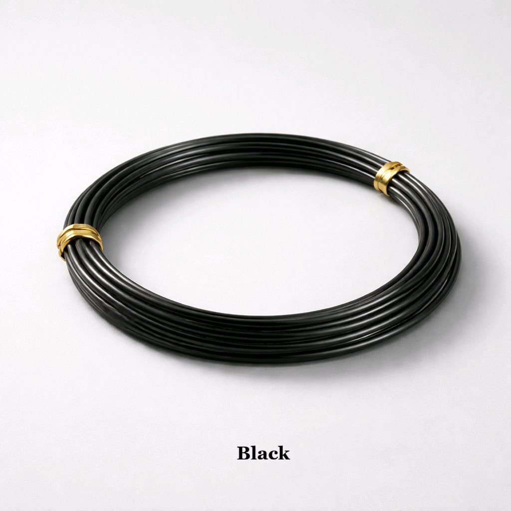 black 0.8mm aluminium wire, strong 18 gauge anodized wire for structural armatures and dark jewellery accents