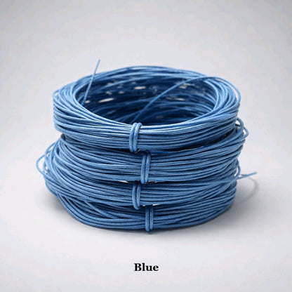1mm blue waxed cotton cord; bright royal-blue waterproof thread for nautical jewellery and durable macramé projects