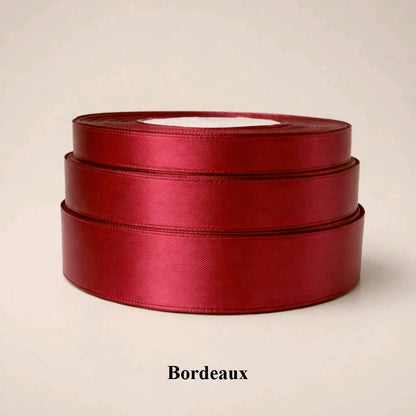 6mm bordeaux satin ribbon; elegant wine-colored trim for premium stationery and evening fashion details