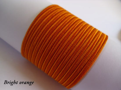 bright orange viscose soutache, deep orange 3mm cord for warm, autumnal accessory designs