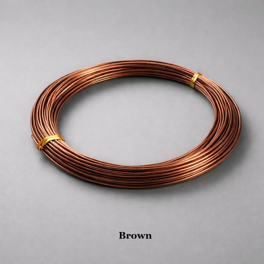 Rich brown 0.8mm flexible aluminium wire, durable 18 gauge anodized craft wire for floral designs and tree sculptures