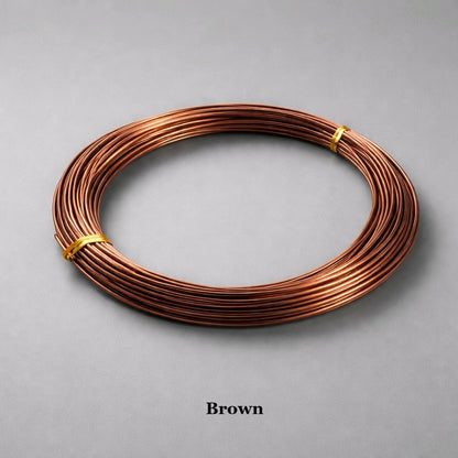 Rich brown 0.8mm flexible aluminium wire, durable 18 gauge anodized craft wire for floral designs and tree sculptures