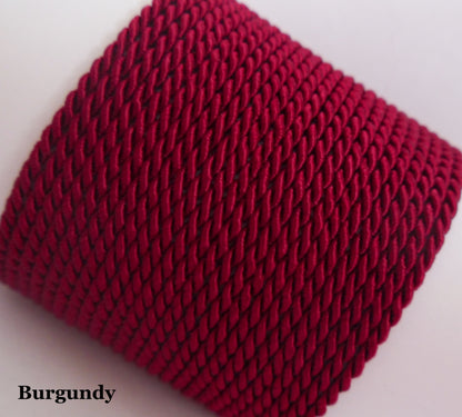 deep burgundy 2mm twisted soutache cord for winter ornaments