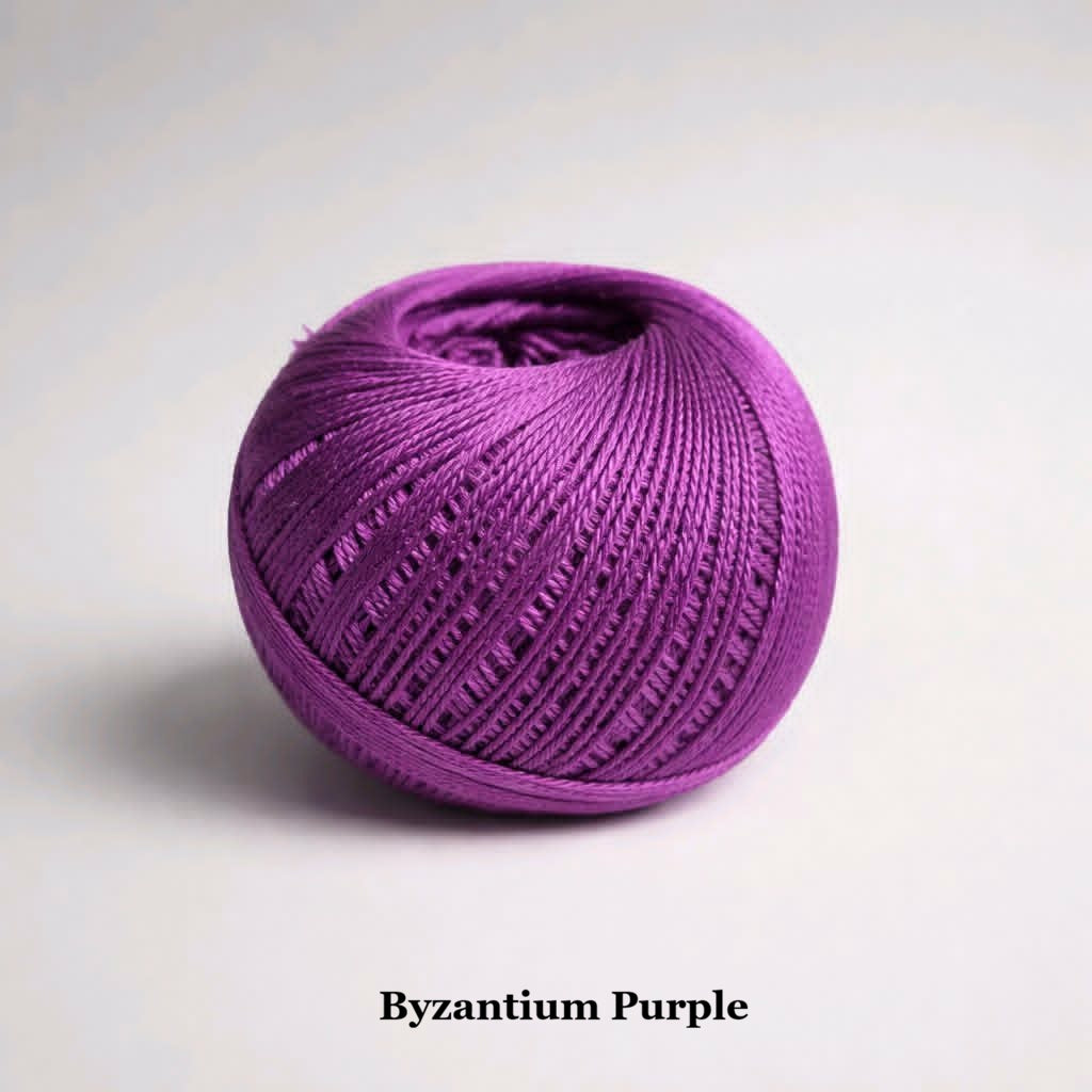 Byzantium reddish-purple size 10 cotton crochet thread for luxury handmade lace and jewellery