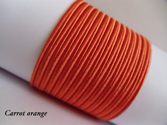 Carrot orange viscose soutache, deep orange 3mm cord for warm, autumnal accessory designs