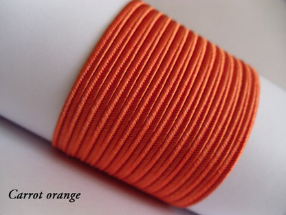 Carrot orange viscose soutache, deep orange 3mm cord for warm, autumnal accessory designs