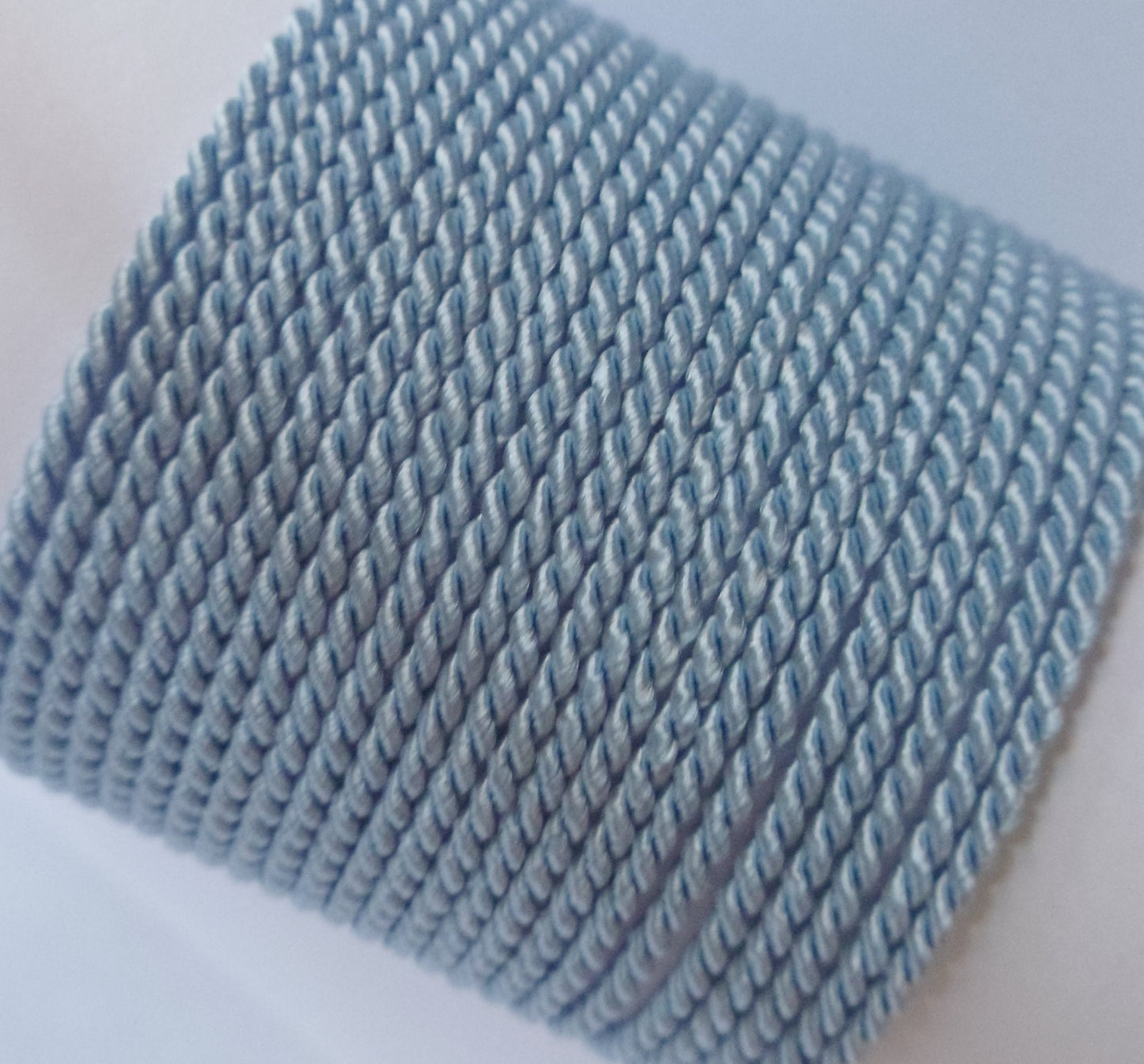 3.5mm cashmere blue twisted cord; soft pastel blue rope for nursery decor, baby shower gifts, and delicate jewellery