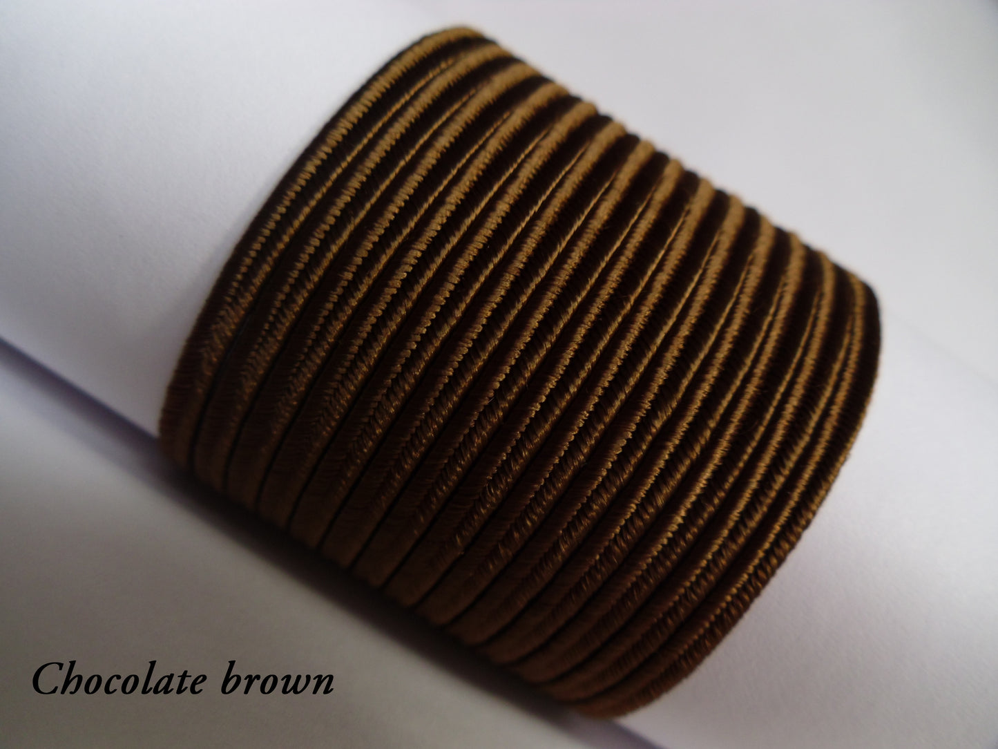 Chocolate brown soutache braid, deep cocoa-coloured viscose for high-contrast jewellery designs and collars