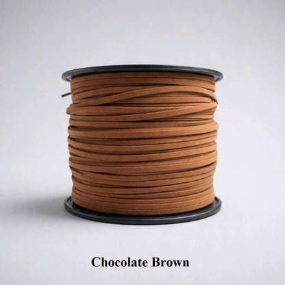 3mm chocolate brown faux suede cord; deep brown vegan leather lacing for sturdy bracelets and garment trim
