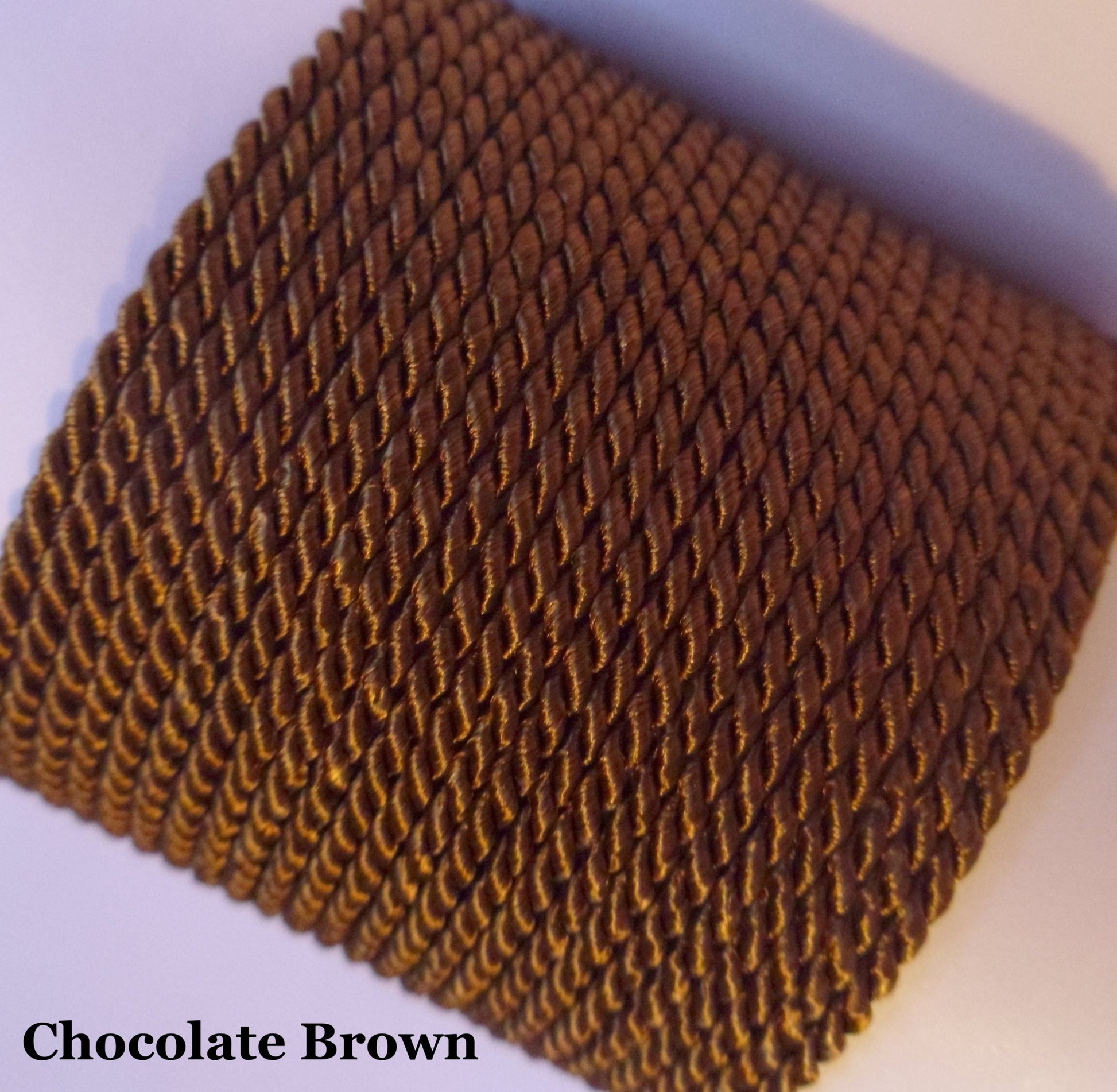 3.5mm chocolate brown twisted cord for earthy embroidery 