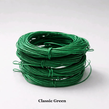 1mm classic green waxed cotton cord; deep grassy green beading thread for friendship bands and floral design