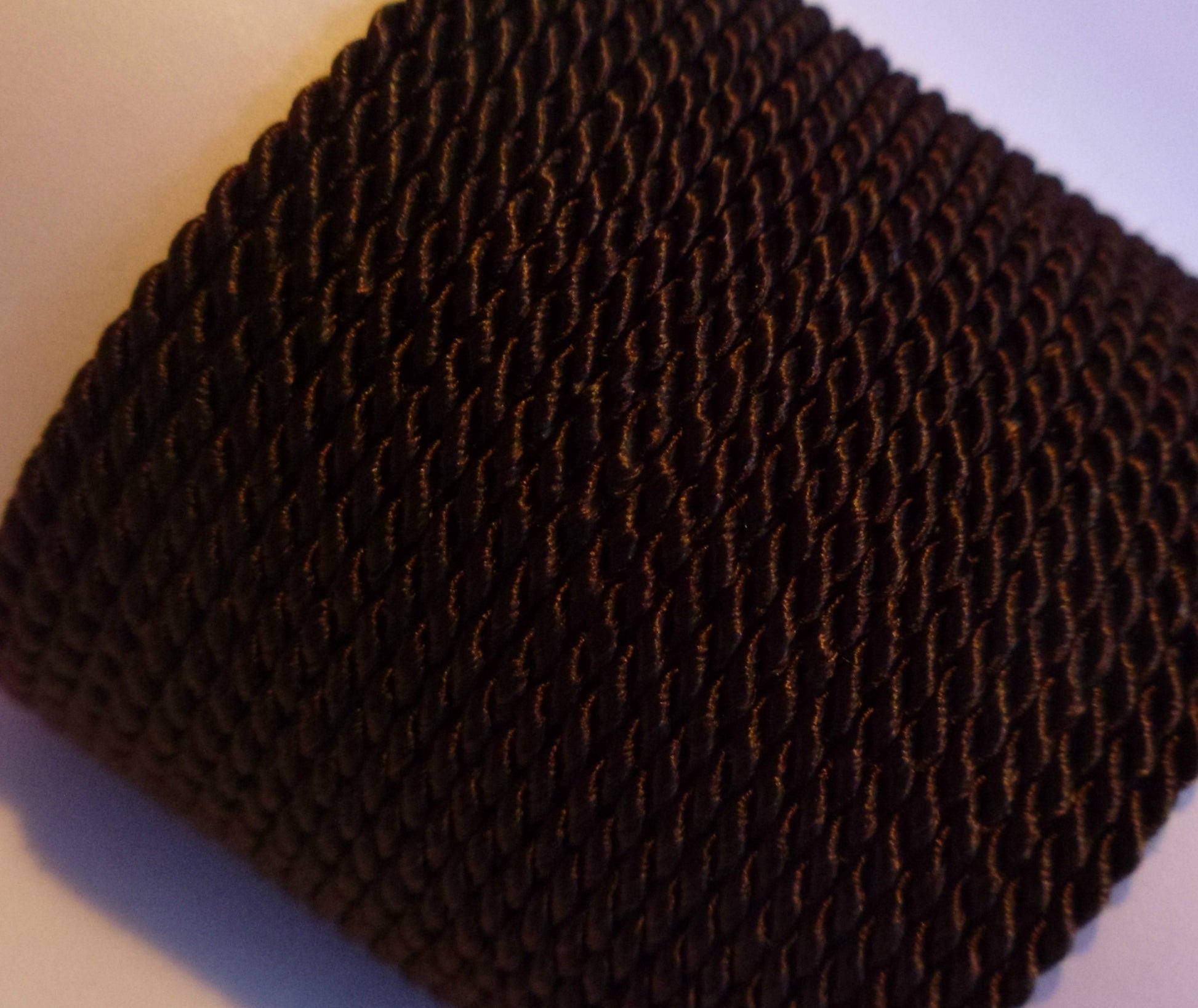 3.5mm dark brown twisted cord; espresso-colored rope for military-style embellishments and rustic plant hangers