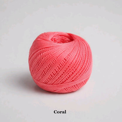 Coral orange size 10 cotton crochet thread, 30g ball with silky shine for micro-amigurumi