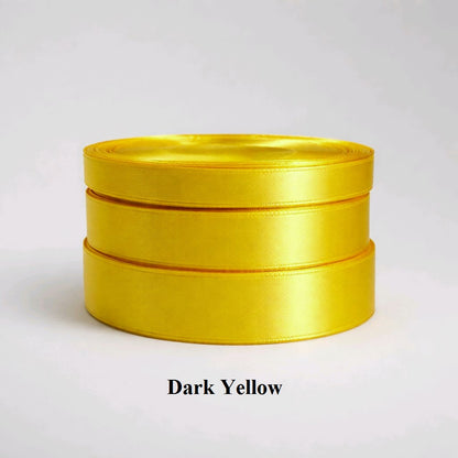 32 meter yellow ribbon reel, golden yellow ribbon for gift wrapping, small yellow bows for cards