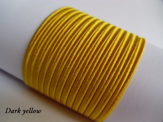Dark yellow golden-toned soutache, 3mm deep mustard viscose braid for warm, sun-inspired bead embroidery and textural accents