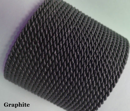 Graphite slate grey 3.5mm twisted rope for contemporary art