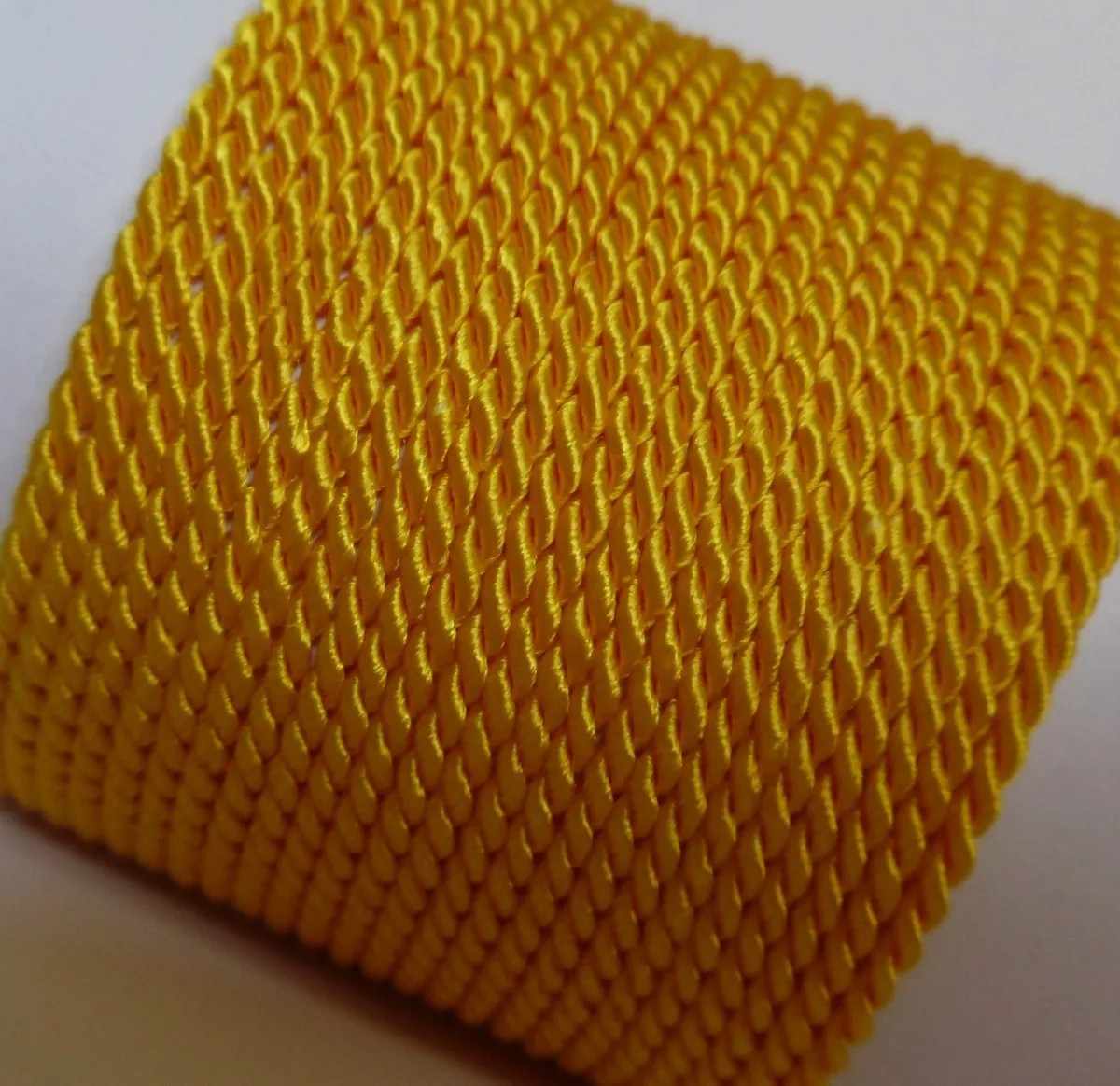 3.5mm dark yellow twisted cord; golden-yellow braided trim for autumnal floral accents and decorative tassels, uniform military trim
