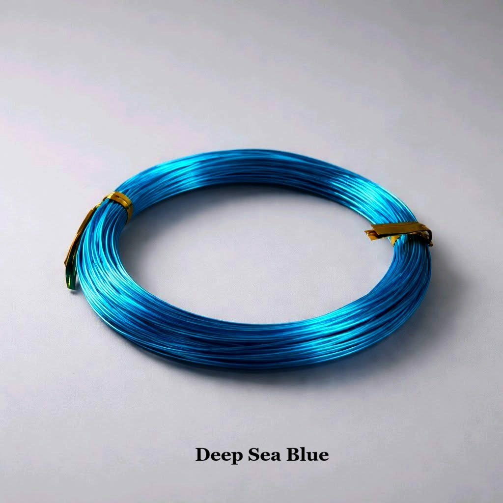 1mm deep sea blue aluminium wire, rich dark blue metallic craft wire for wire wrapping