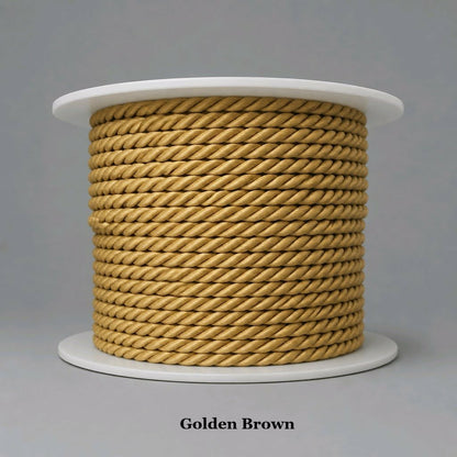 Golden brown 3.5mm twisted piping cord, durable textured trim for upholstery and home decor