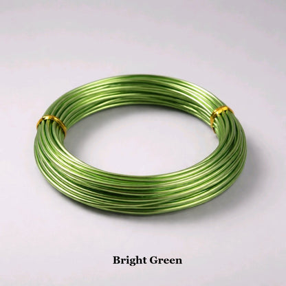 2mm bright green aluminium bonsai wire, flexible anodized garden training wire