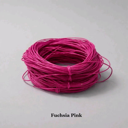 1mm fuchsia pink waxed cotton cord; vibrant magenta beading thread for statement jewellery and hot pink macramé