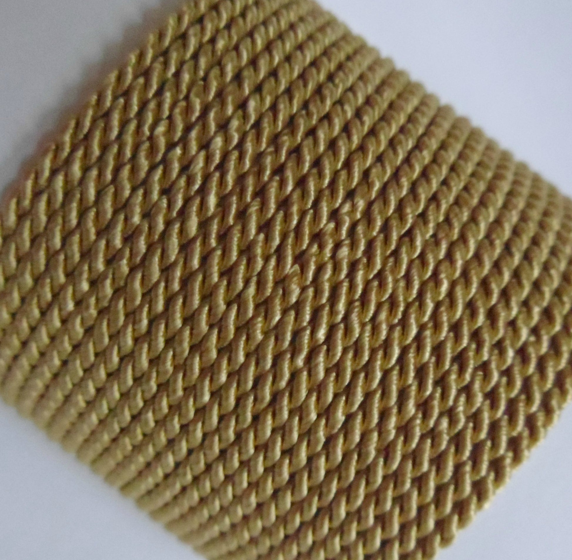 3.5mm golden brown twisted rope; warm-toned braided cord for pendant making and autumn-themed home decor.
