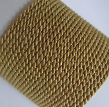 3.5mm golden brown twisted rope; warm-toned braided cord for pendant making and autumn-themed home decor.