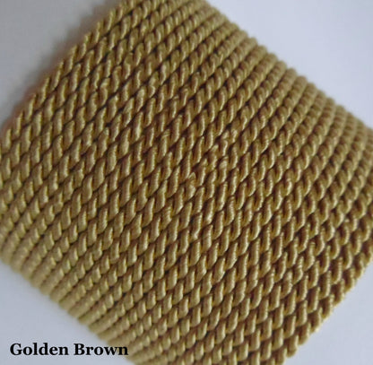 gold golden brown 2mm twisted cord for vintage passmenterie