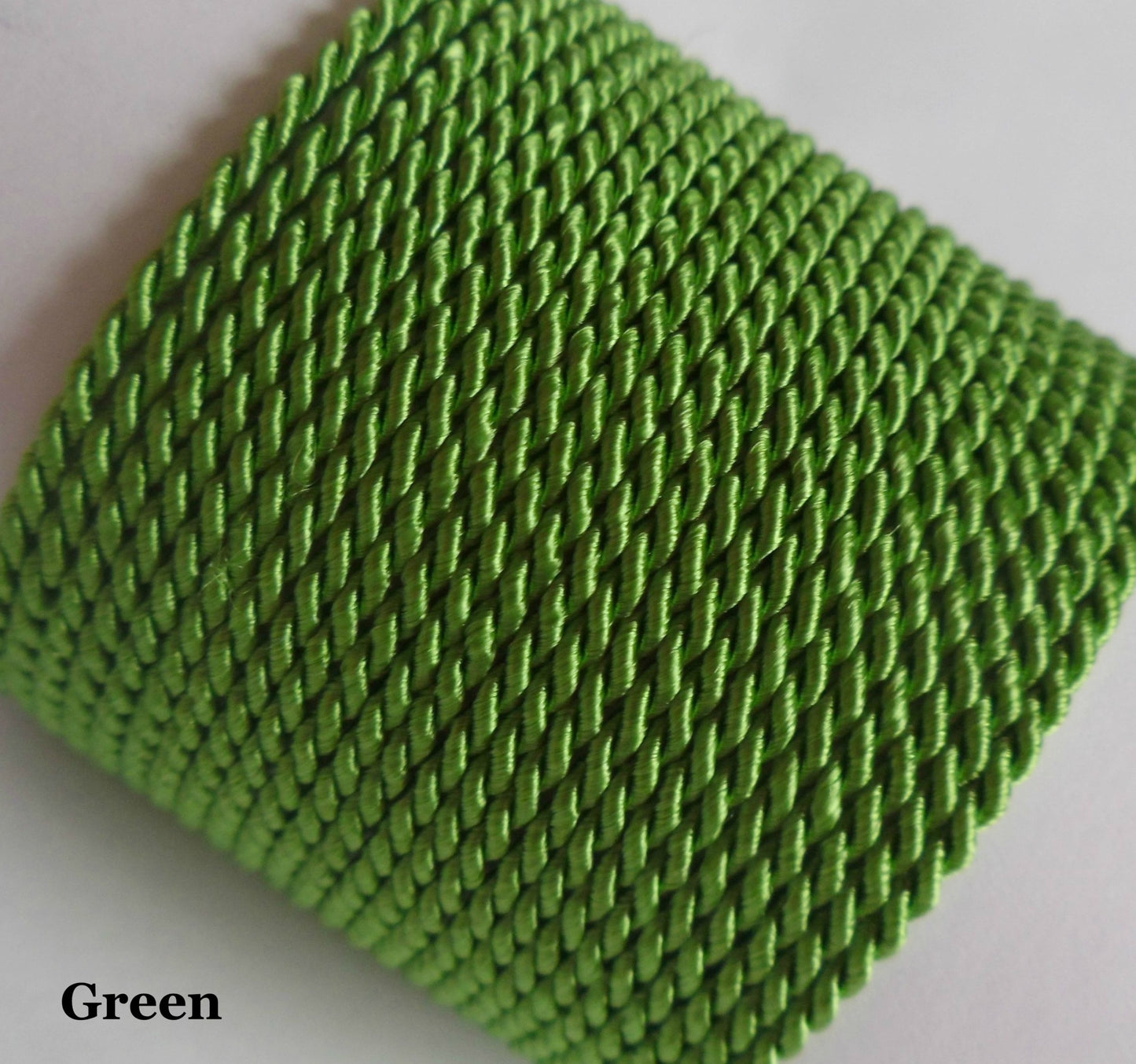 grass green 2mm twisted cord textile art embroidery