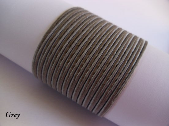 Mid-grey soutache cord, versatile 3mm neutral trim for contemporary handmade accessories and home decor