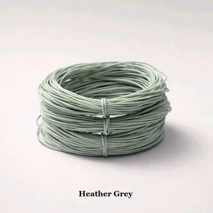1mm heather grey waxed cotton cord; soft marled grey jewellery thread for modern minimalist necklaces and bracelets