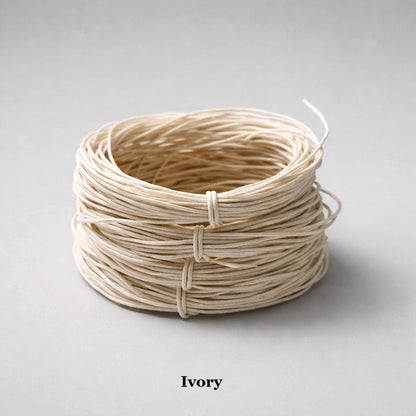 1mm ivory waxed cotton cord; cream-toned waterproof beading thread for bridal jewellery and minimalist cream macramé bracelets