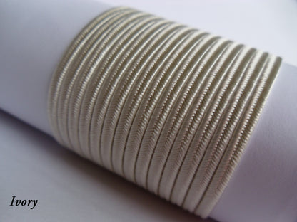 Ivory soutache braid from Czech Republic, soft 100% viscose fiber for vintage-style bridal accessories.