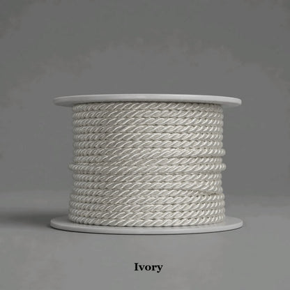 Classic ivory 3.5mm twisted cord trim, perfect for luxury home decor, drapery and curtain edging, wedding invitation and wedding dress