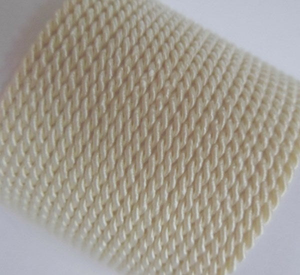 3.5mm ivory twisted rope cord; elegant cream-toned decorative trim for upholstery piping and sophisticated home decor accents