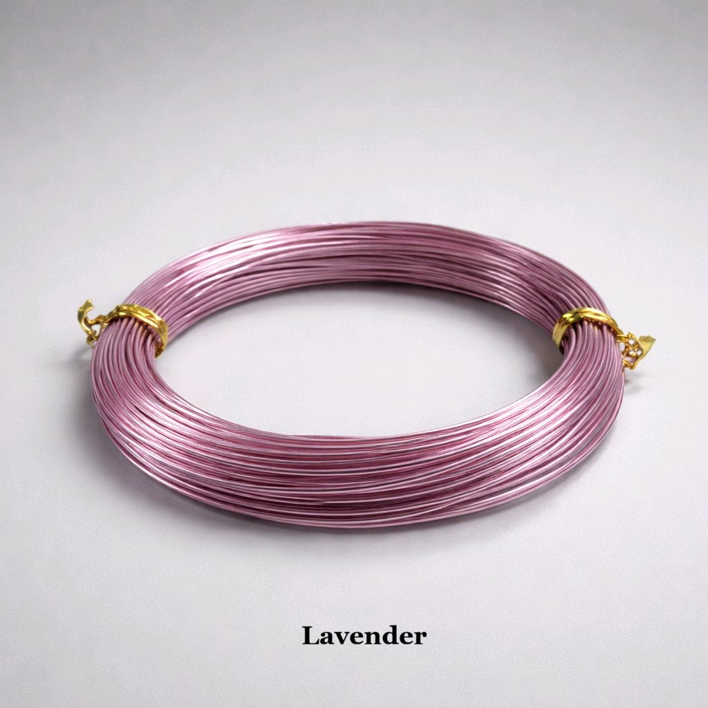 Lavender 0.8mm aluminium wire, soft purple 18 gauge anodized craft wire for wire wrapping and DIY hobbies