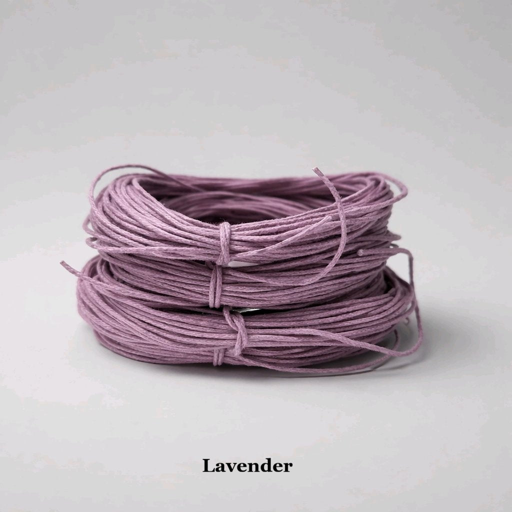 1mm lavender waxed cotton cord; soft purple polished string for floral-themed jewellery and delicate craft accents