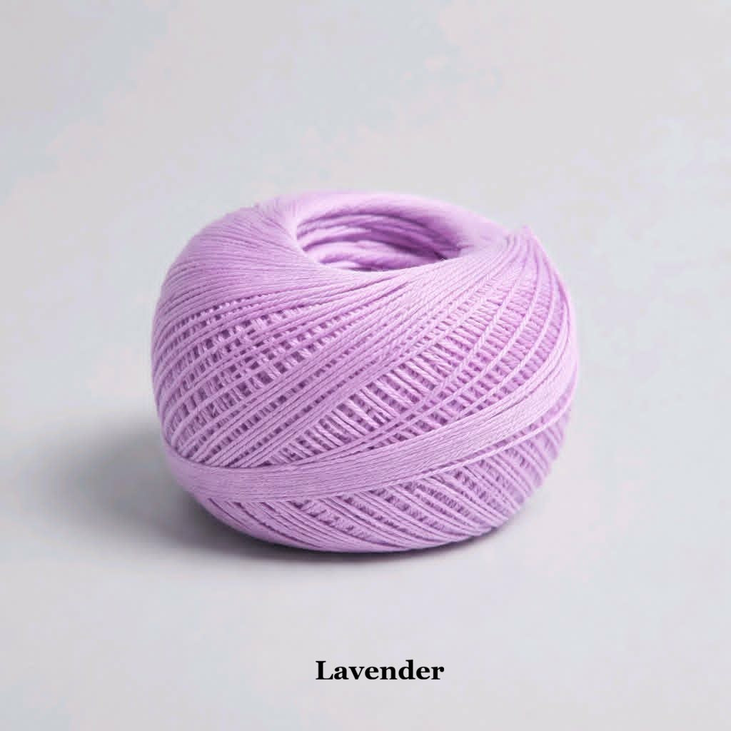 Soft lavender purple size 10 mercerized cotton yarn for handkerchief borders and veils