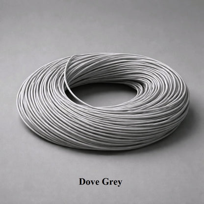 2mm dove grey leather cord; soft grey round cowhide string for contemporary jewellery design and high-end fashion embellishments