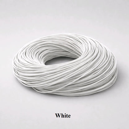 2mm white round leather cord; crisp white genuine cowhide lacing for bridal jewellery, nautical-themed crafts, and clean fashion detailing